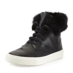Vince Nyack Fur High Top Sneakers - Size 9